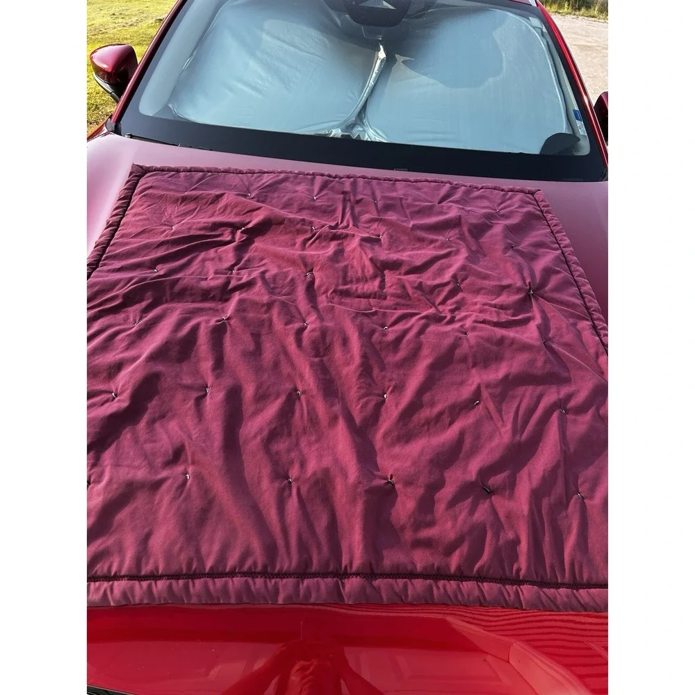 Handmade Patchwork Quilt Throw 40x41 Burgundy Grey Black Cream Hand Tied Cozy